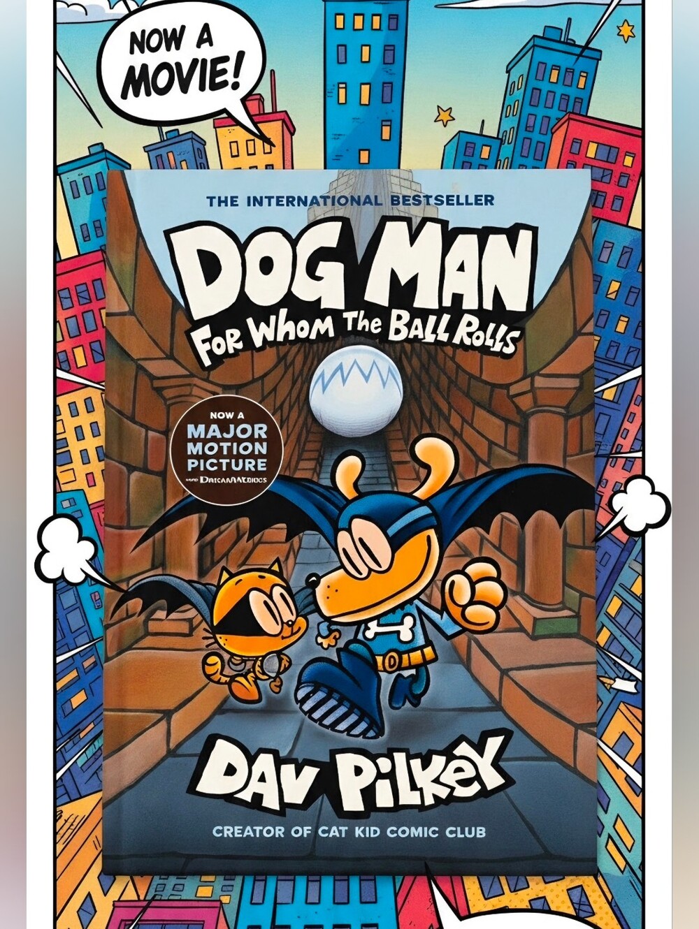 Scholastic Dog Man Graphic Novel Cover - Blue and Orange